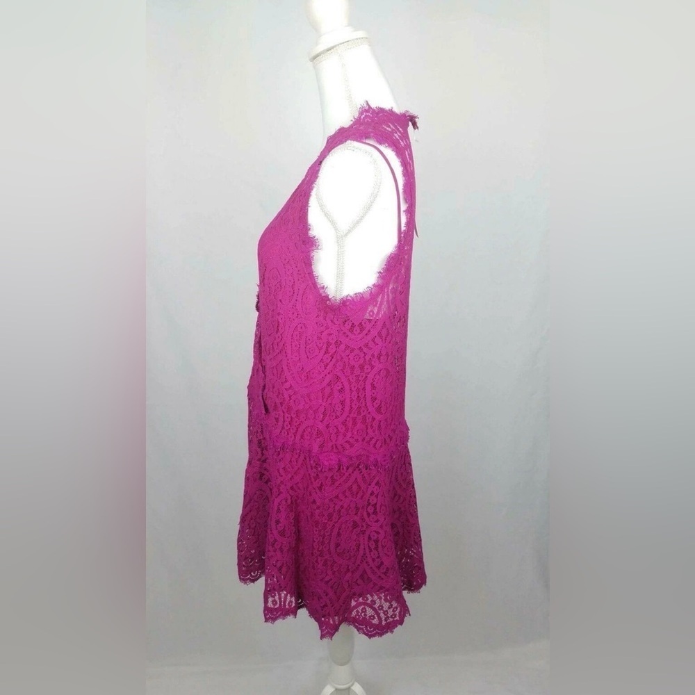 Free People Size XS Heart In Two Orchid Pink Crochet Lace Mini Dress - Picture 3 of 9